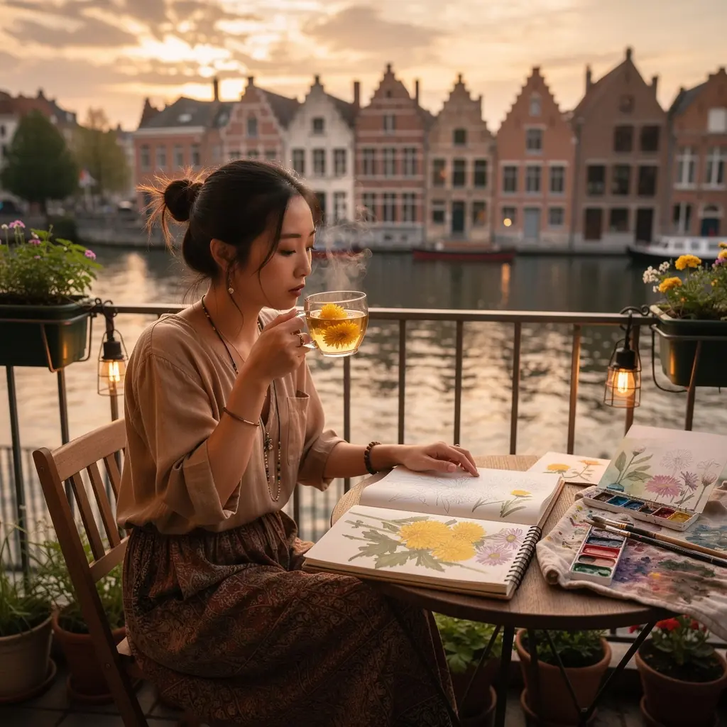 Gros plan sur des fleurs de chrysanthème séchées, prêtes à infuser.